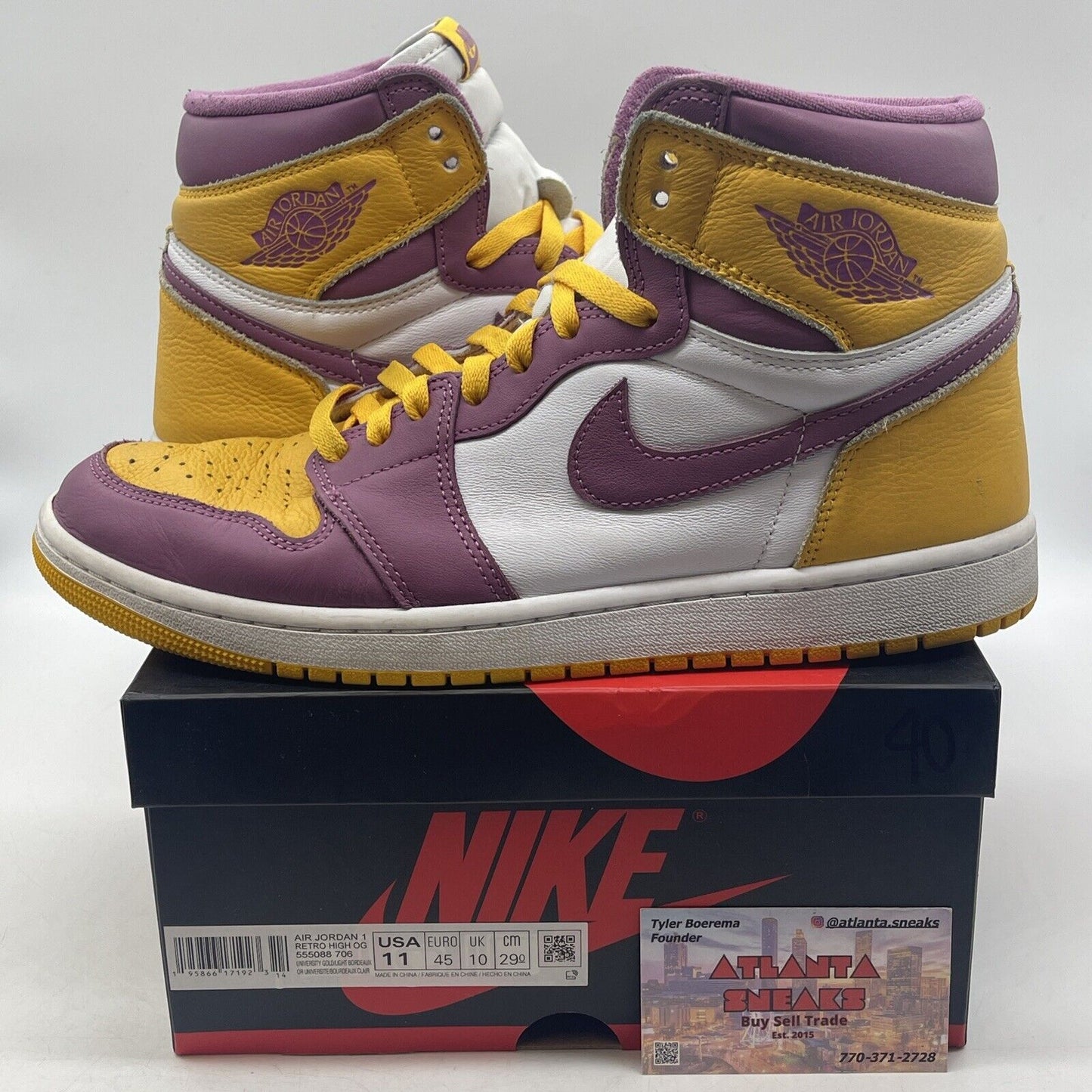 Size 11 - Jordan 1 Retro High OG Brotherhood 2022 Yellow White (555088-706)