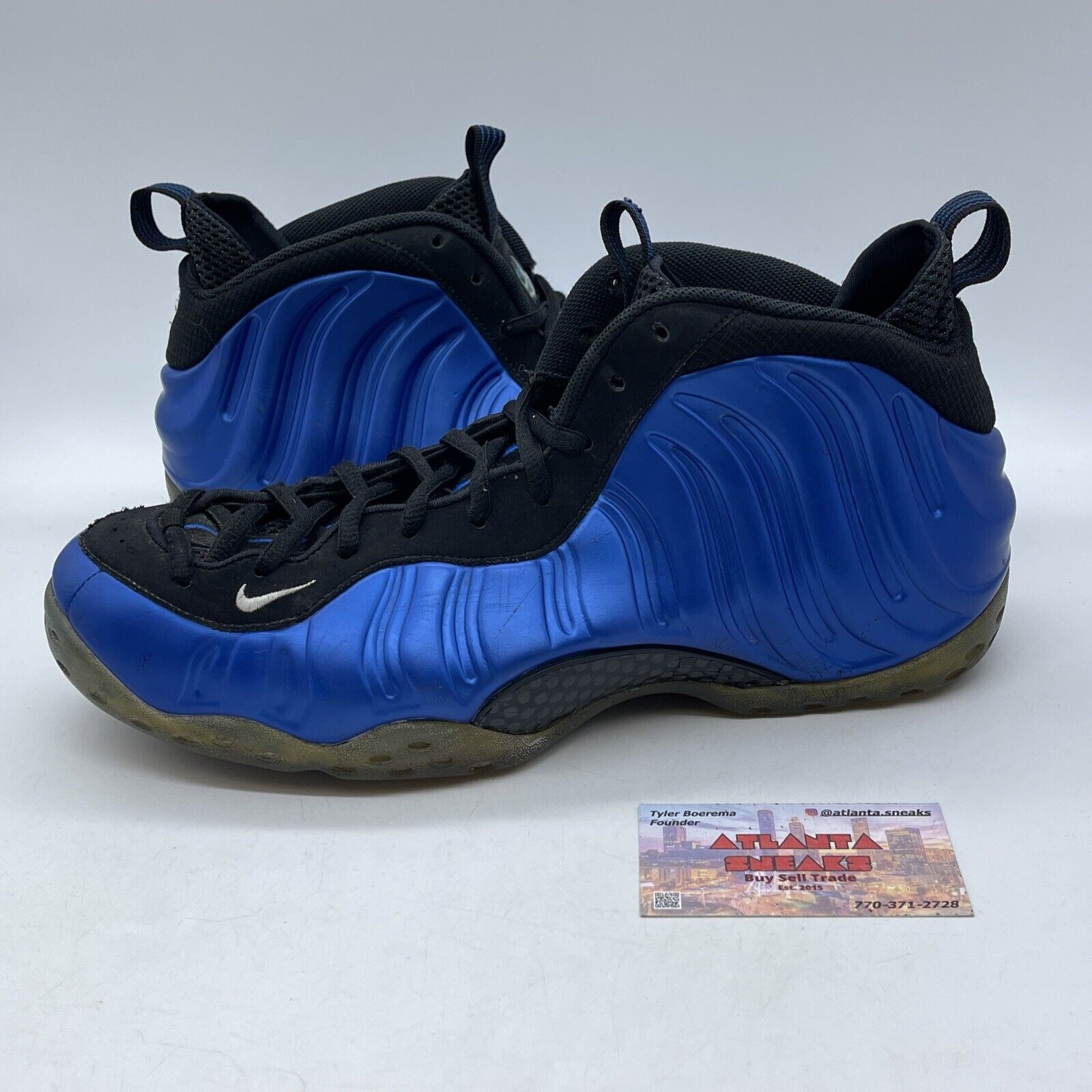 Size 13 - Nike Air Foamposite One Royal Blue Black Suede Leather (895320-500)