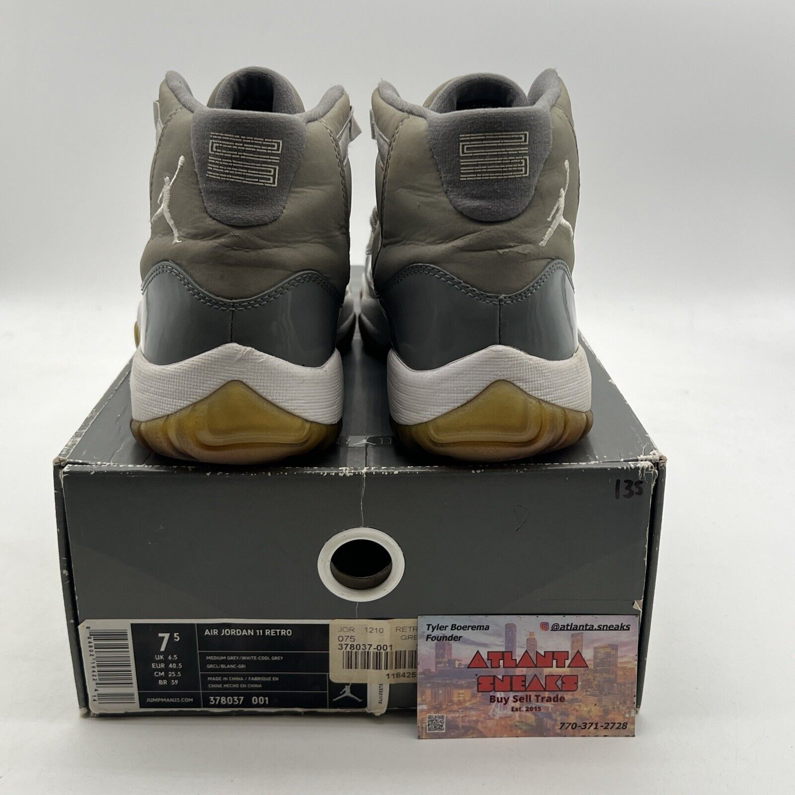 Size 7.5 - Air Jordan 11 Retro 2010 Cool Grey (378037-001)