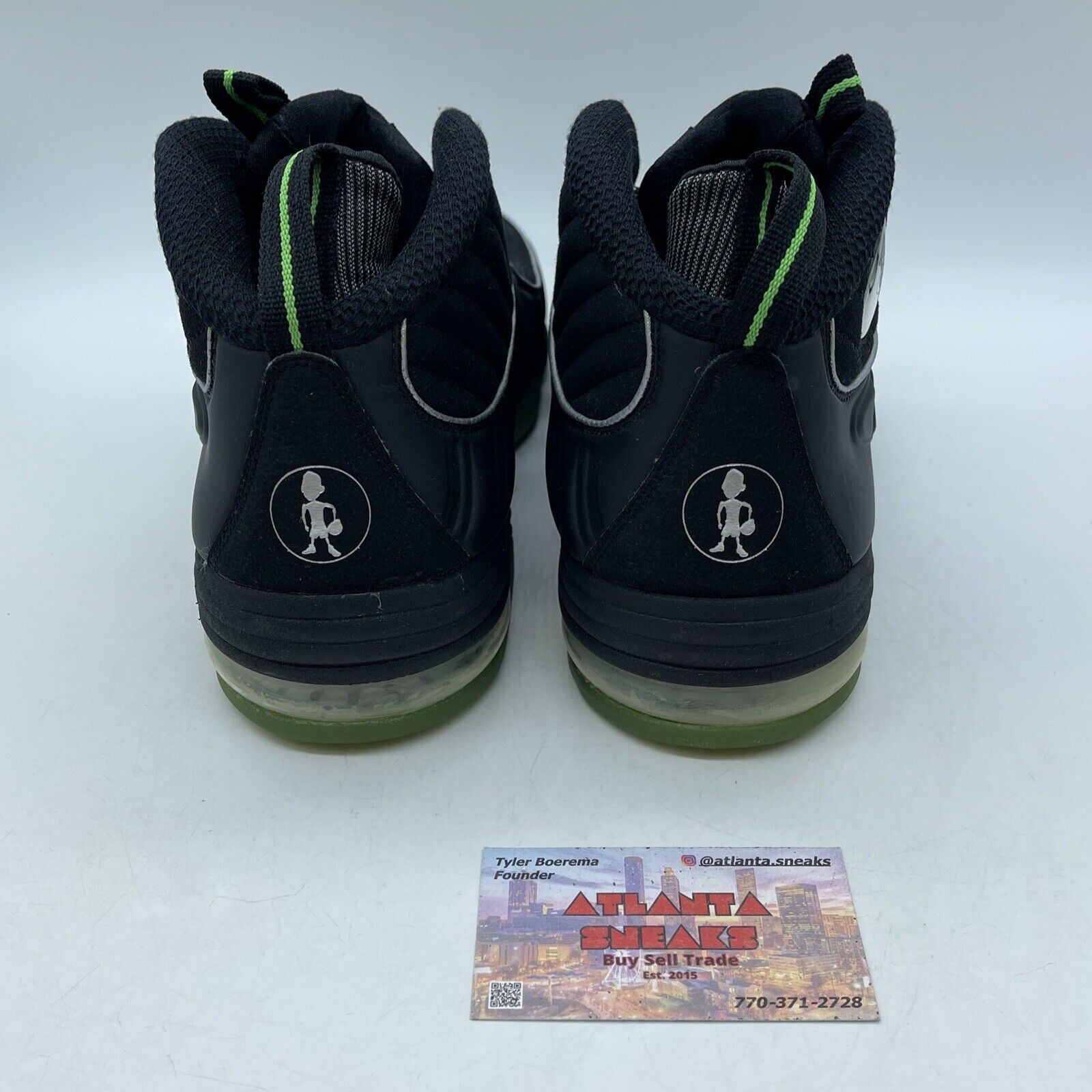 Size 10 - Nike Air 1/2 Cent Black Green Spark Black Leather Suede (344646-002)