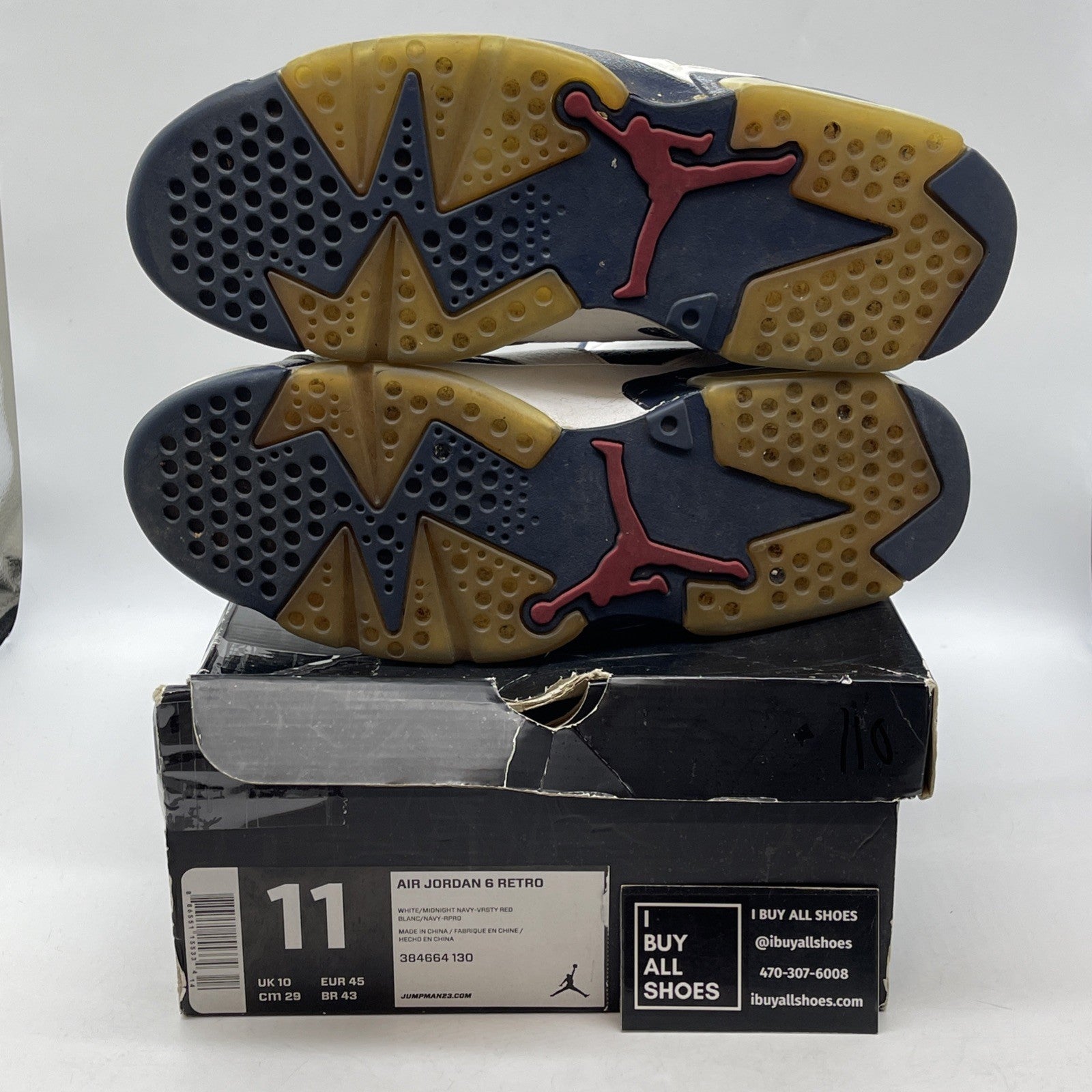 Size 11 - Air Jordan 6 Retro 2012 Olympic Blue White Leather (384664-130)