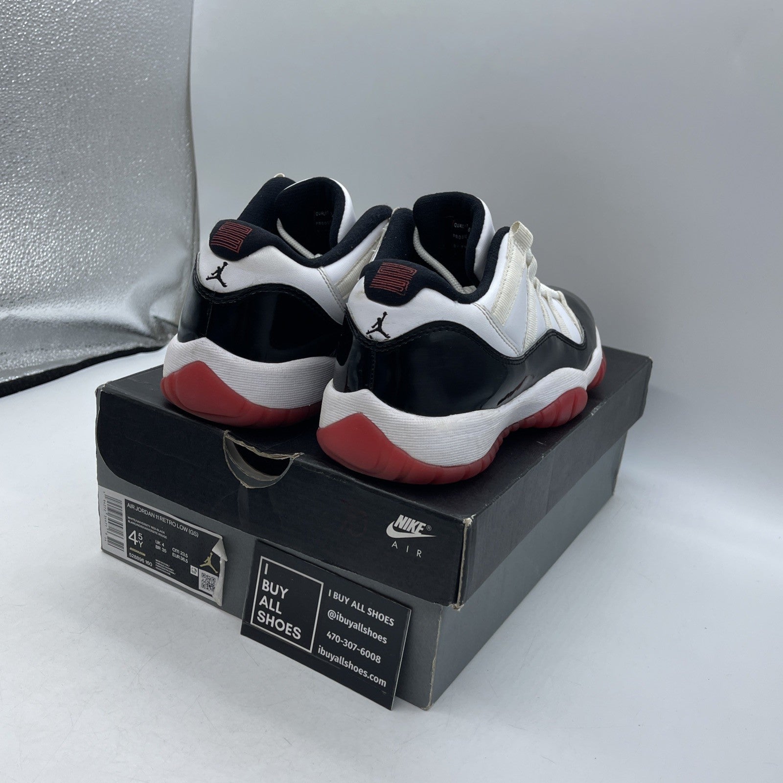 Size 4.5Y - Air Jordan XI 11 Retro Low GS Concord Bred  (528896-160)