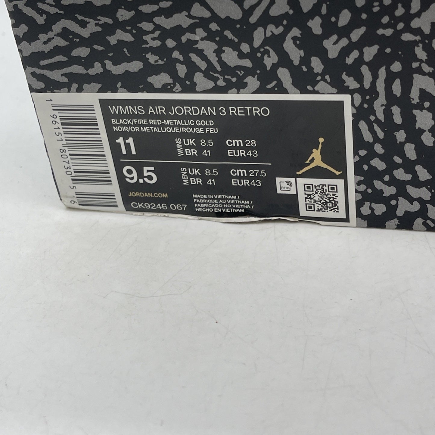 Size 11W - Air Jordan 3 Retro Mid Black Gold (CK9246-067)