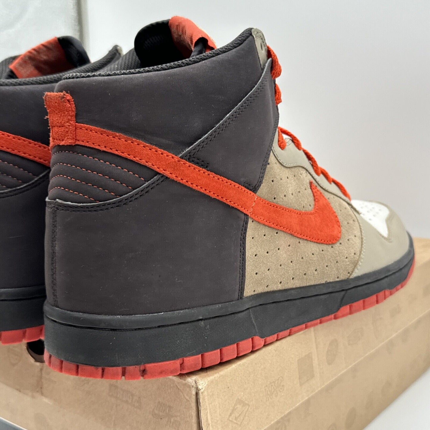 Size 12 - Nike Dunk High Brown - 317982-081 Orange 2008 Release Suede Leather
