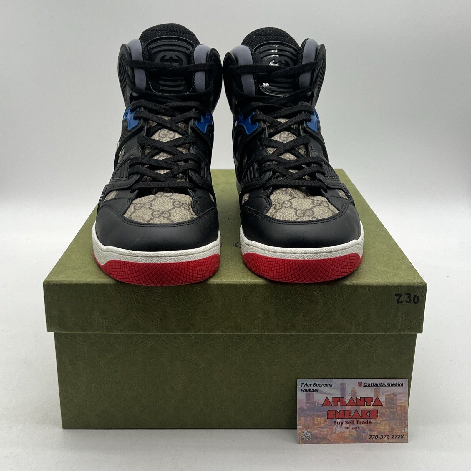 Size 9 - Gucci Basket High Black Demetra Red