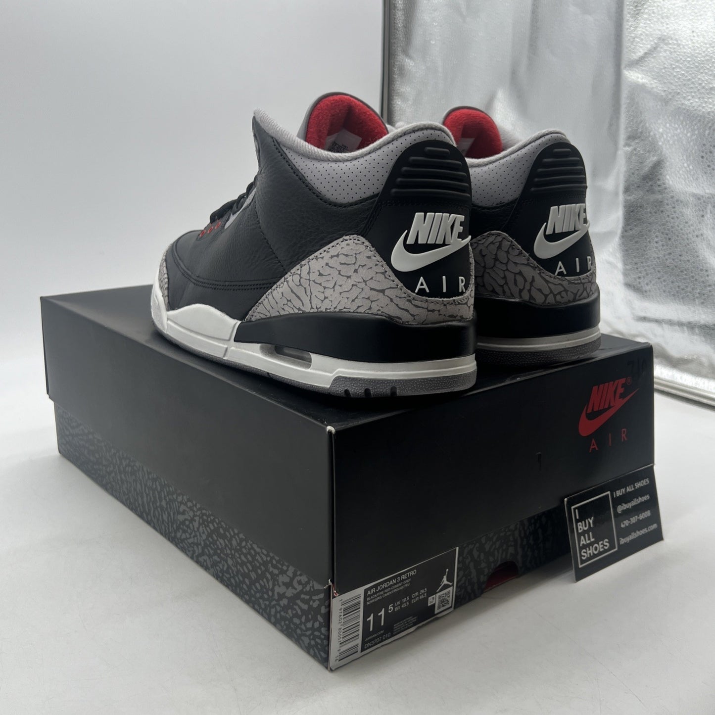 Size 11.5 - Air Jordan 3 Retro OG 2024 Black Cement (DN3707-010)