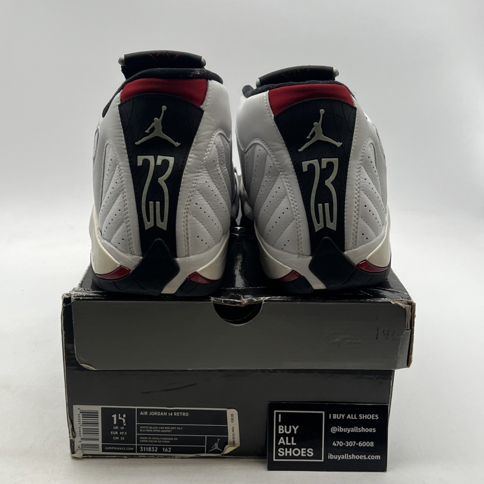 Size 14 - Air Jordan 14 Retro 2006 Black Toe (311832-162)