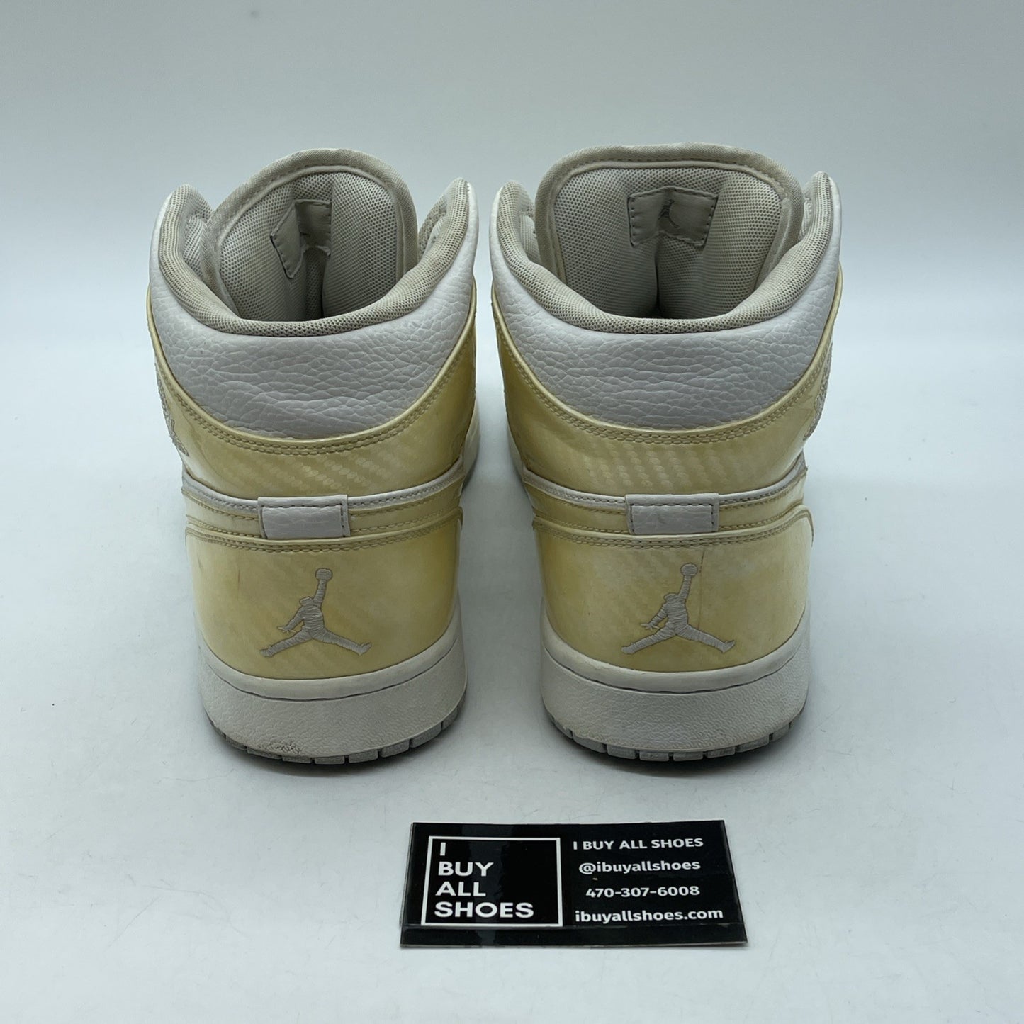 Size 12 - Air Jordan 1 Phat White Wolf Grey Yellow Leather (364770-102)