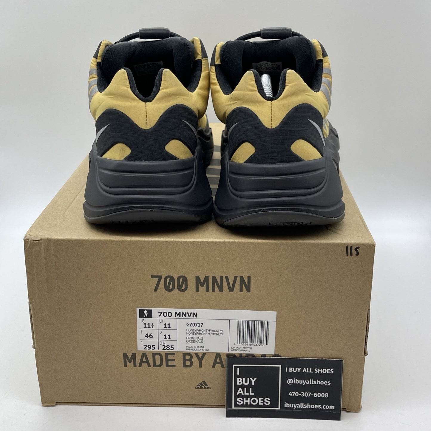 Size 11.5 - adidas Yeezy Boost 700 MNVN Honey Flux Yellow Leather (GZ0717)