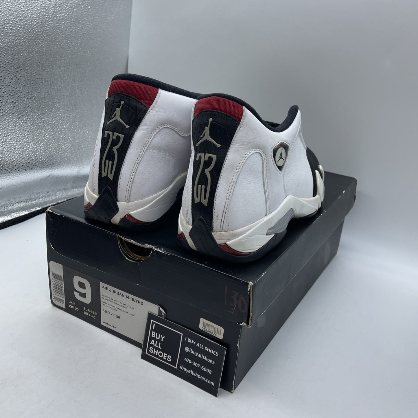 Size 9 - Air Jordan 14 Retro 2014 Black Toe (487471-102)