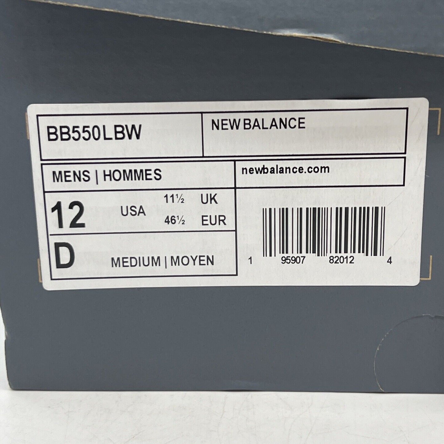 Size 12 - New Balance 550 Black Brand Og All