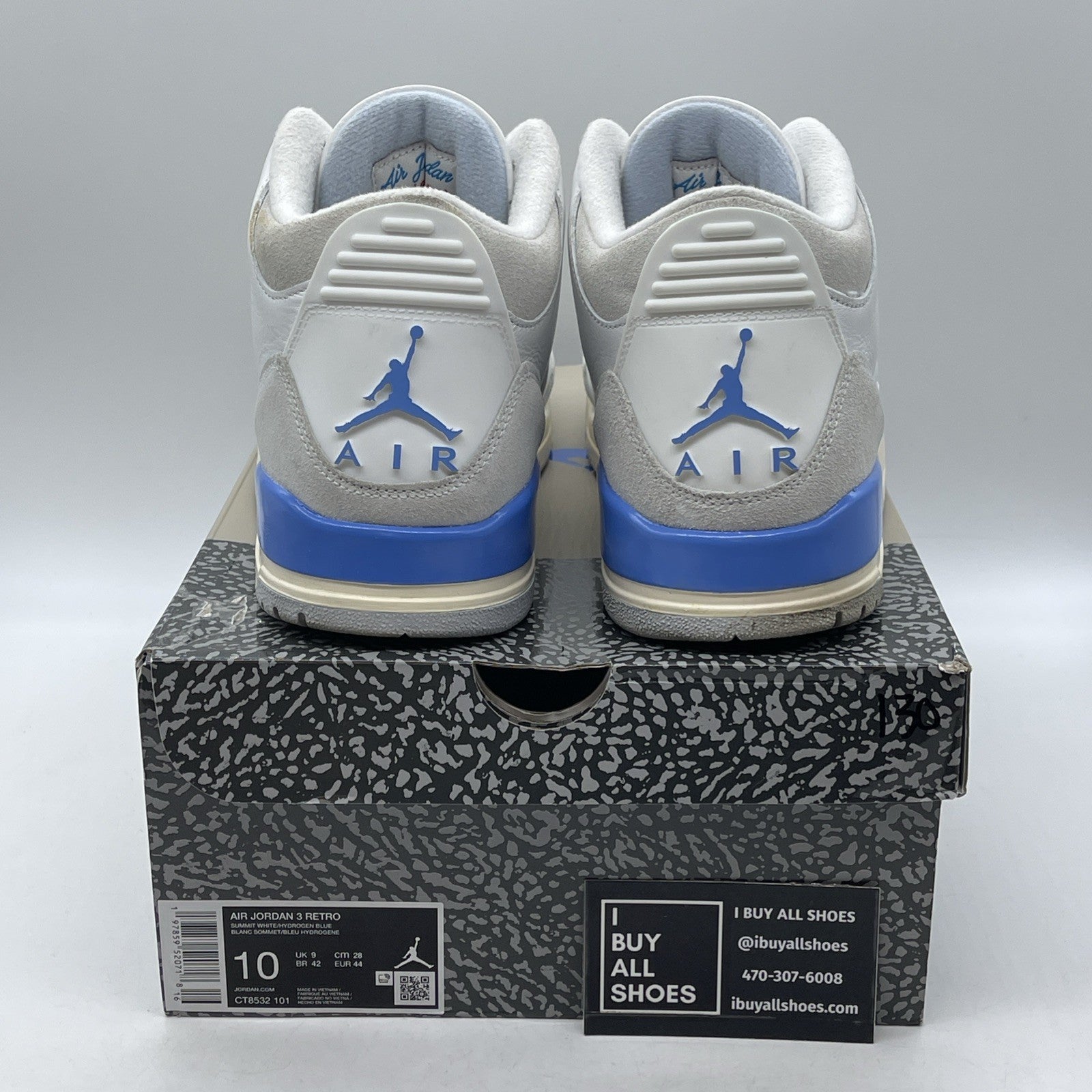Size 10 - Air Jordan 3 Retro Lucky Shorts Blue White Grey Suede (CT8532-101)