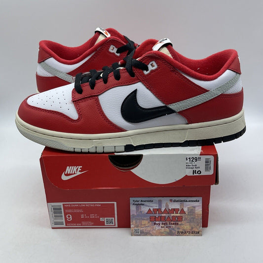 Size 9 - Nike Dunk Low Split - Chicago White Black Leather (DZ2536-600)