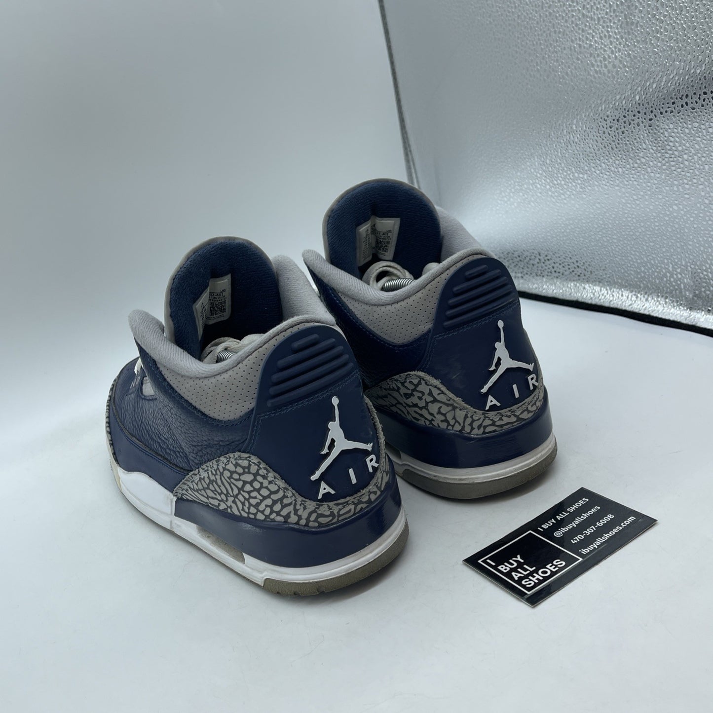 Size 12 - Jordan 3 Retro Georgetown Blue Grey White Suede Leather (CT8532-401)