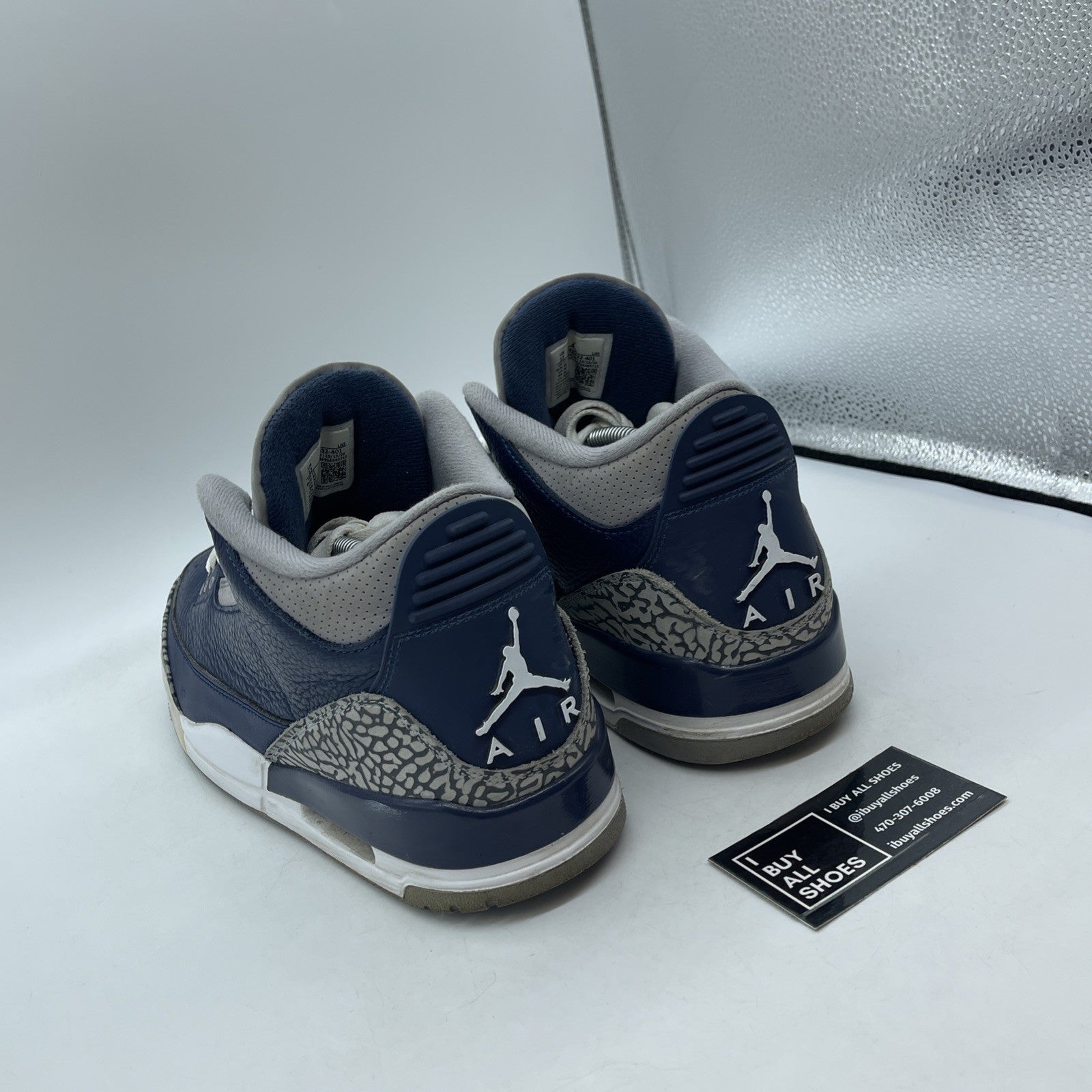 Size 12 - Jordan 3 Retro Georgetown Blue Grey White Suede Leather (CT8532-401)