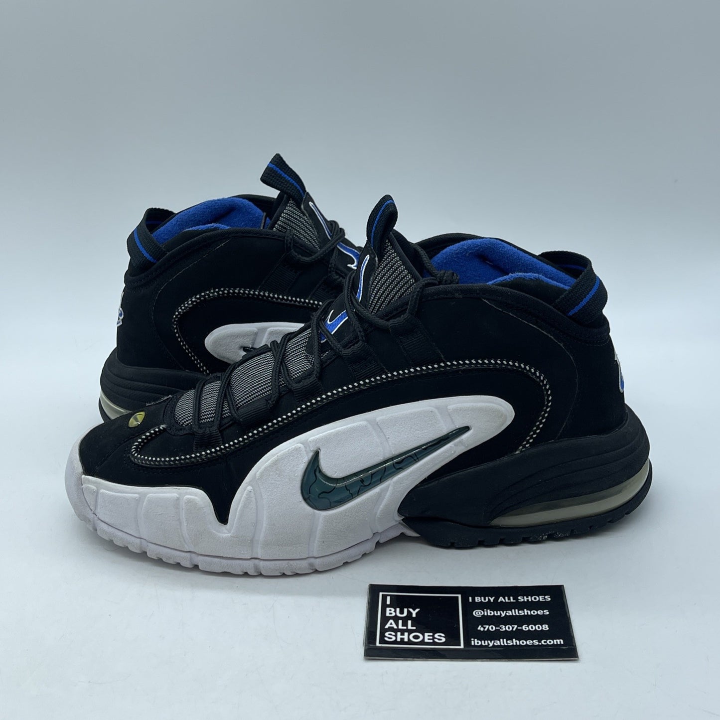 Size 9 - Nike Air Max Penny 1 2011 Orlando Black Blue Suede (311089-001)
