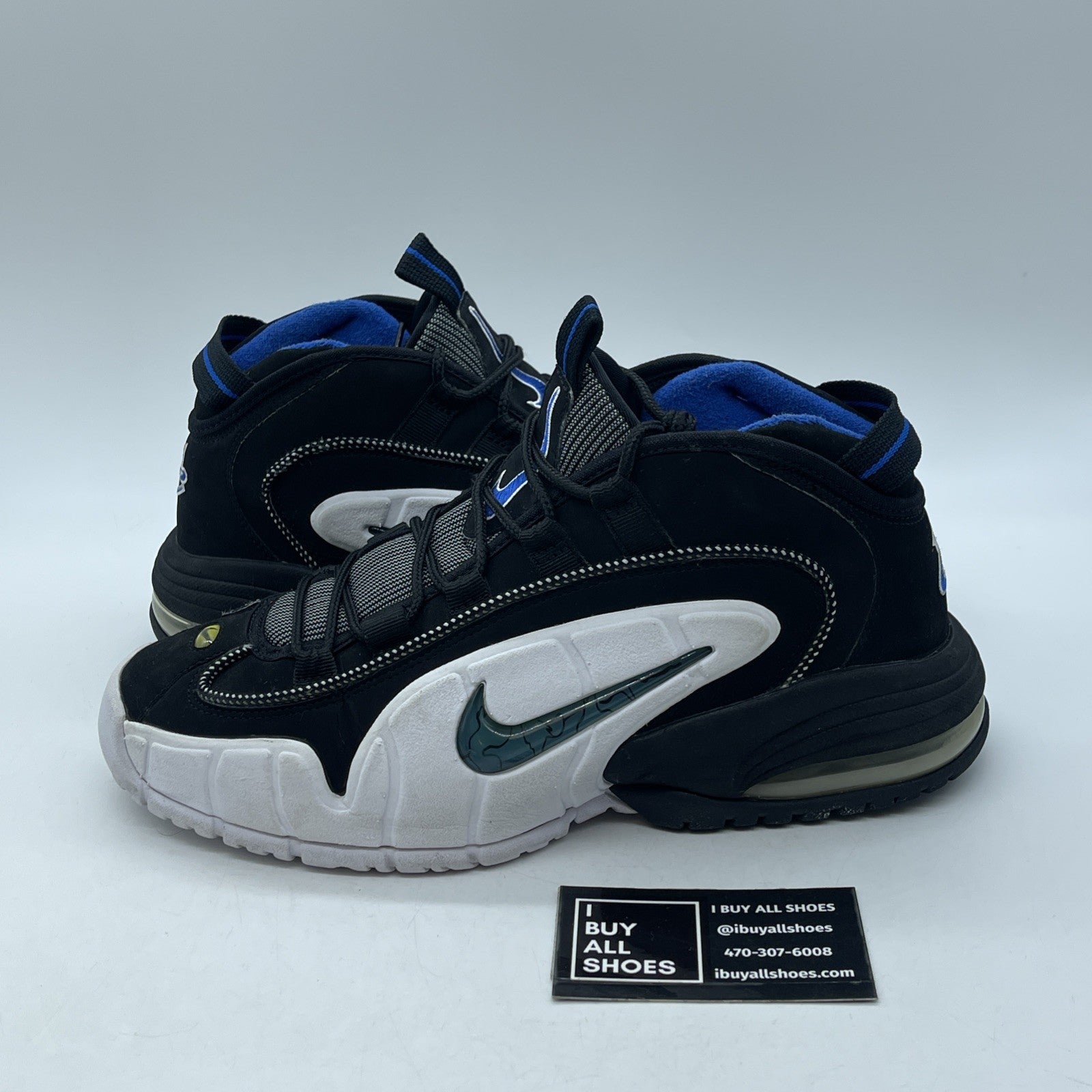 Size 9 - Nike Air Max Penny 1 2011 Orlando Black Blue Suede (311089-001)