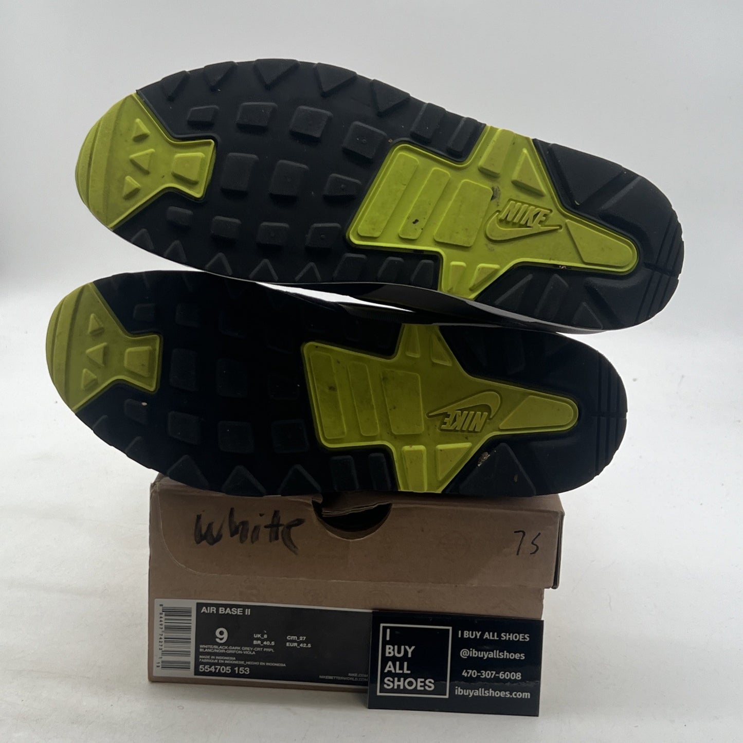 Size 9 - Nike Air Base 2 White Grey Court Purple (554705-153)