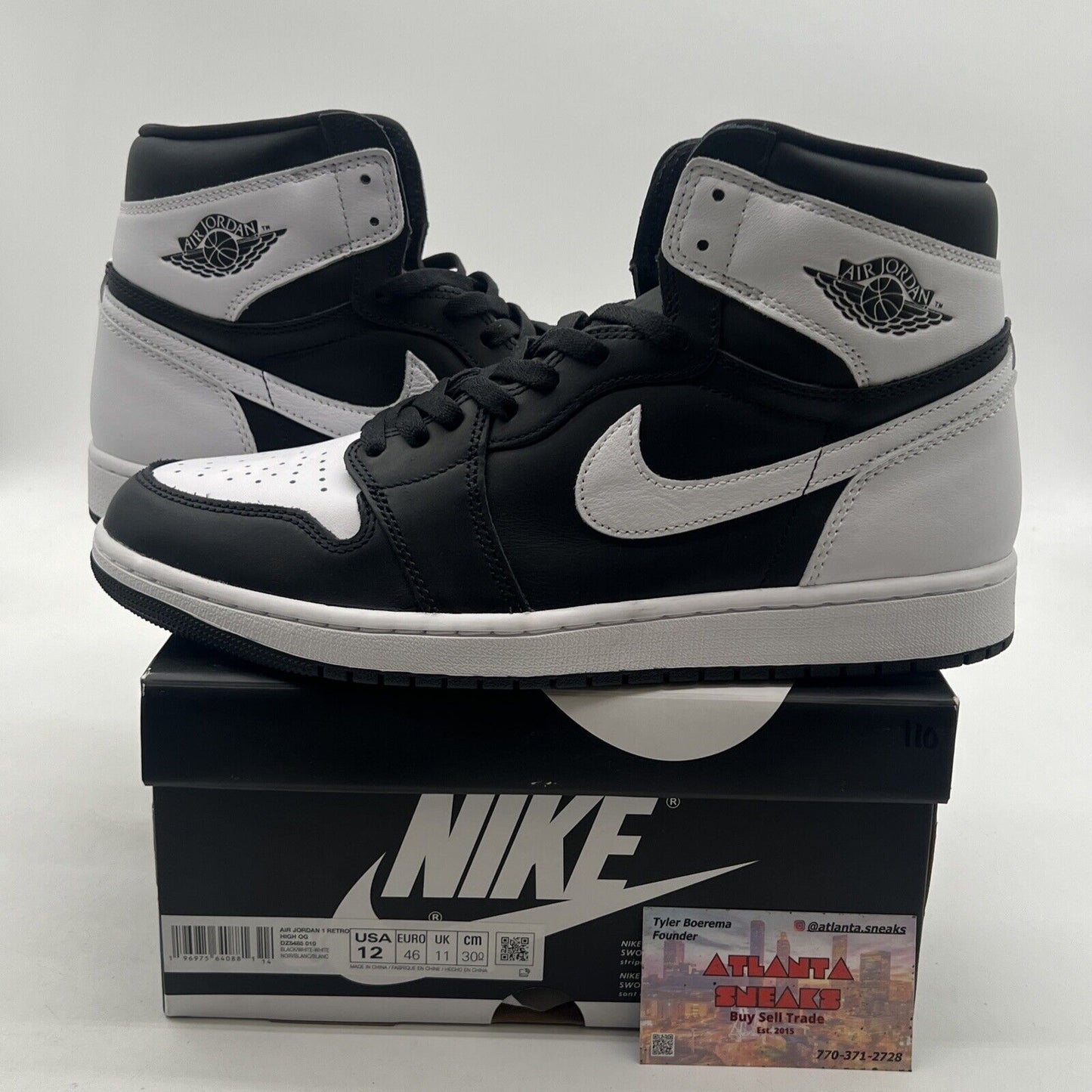 Size 12 - Air Jordan 1 Retro OG High Black White 2.0 (DZ5485-010)