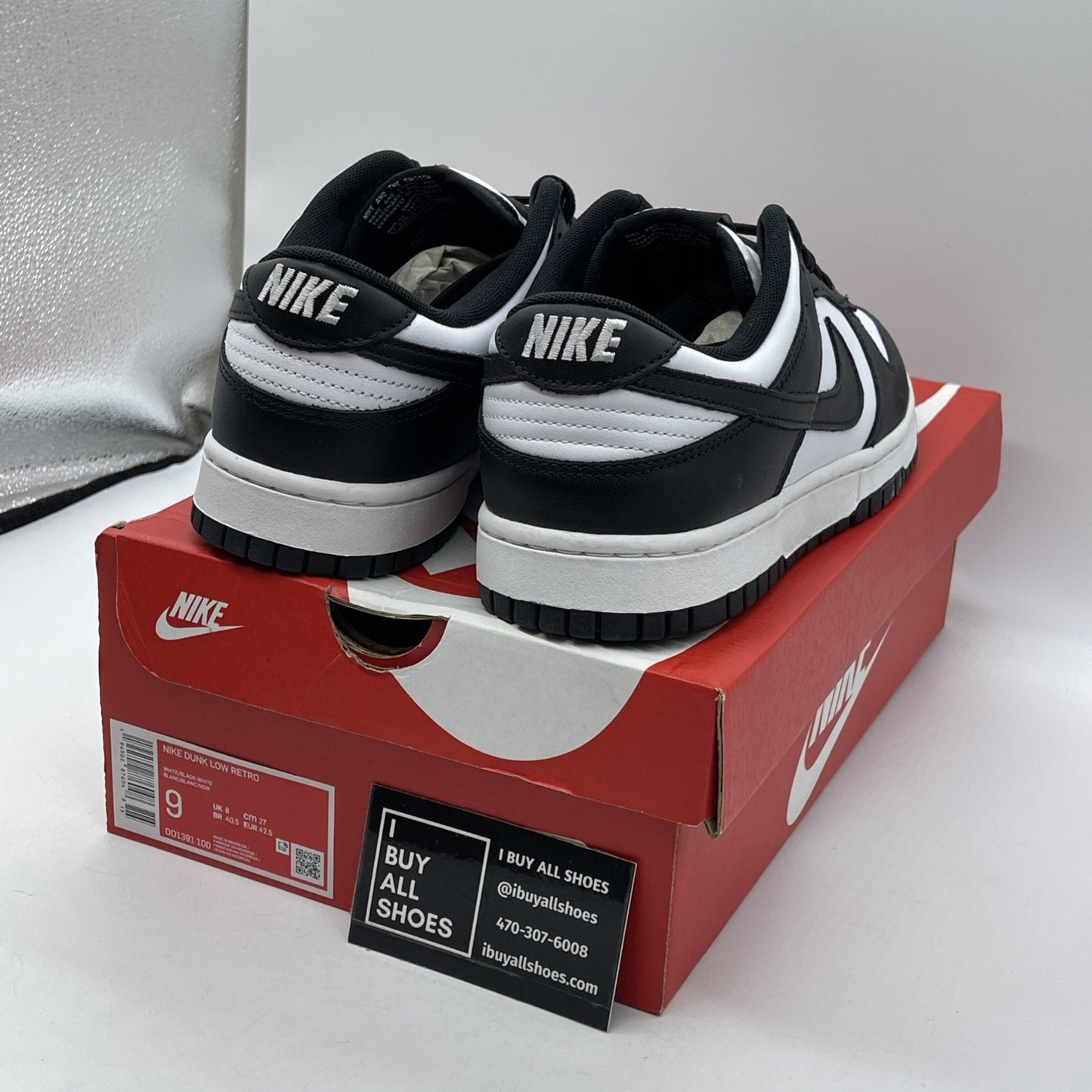Size 9 - Nike Dunk Low Black White Leather (DD1391-100)