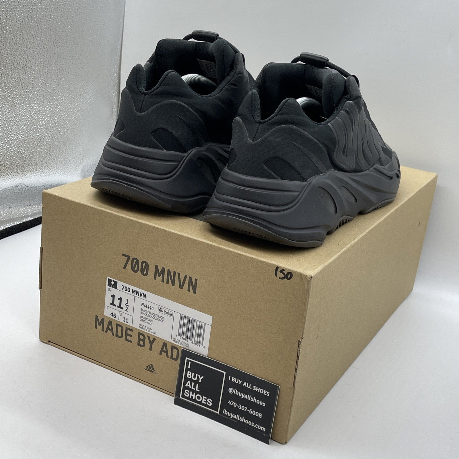 Size 11.5 - adidas Yeezy Boost 700 MNVN Triple Black Leather (FV4440)