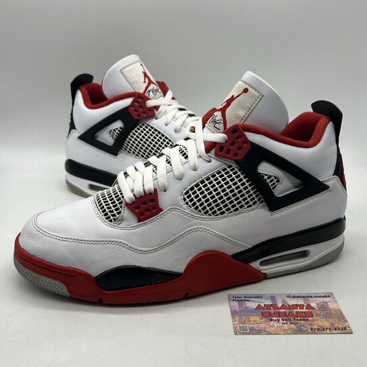 Size 12 - Jordan 4 Retro OG Mid Fire Red White Black Leather (DC7770-160)