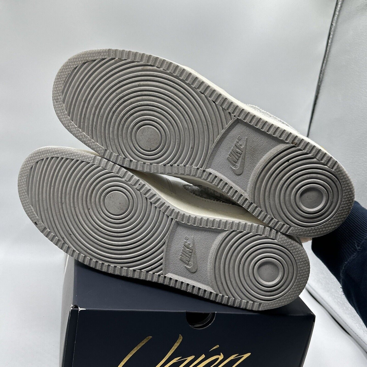 Size 12.5 - Jordan 1 KO x Union LA Low White Neutral Grey Patches Blue Yellow