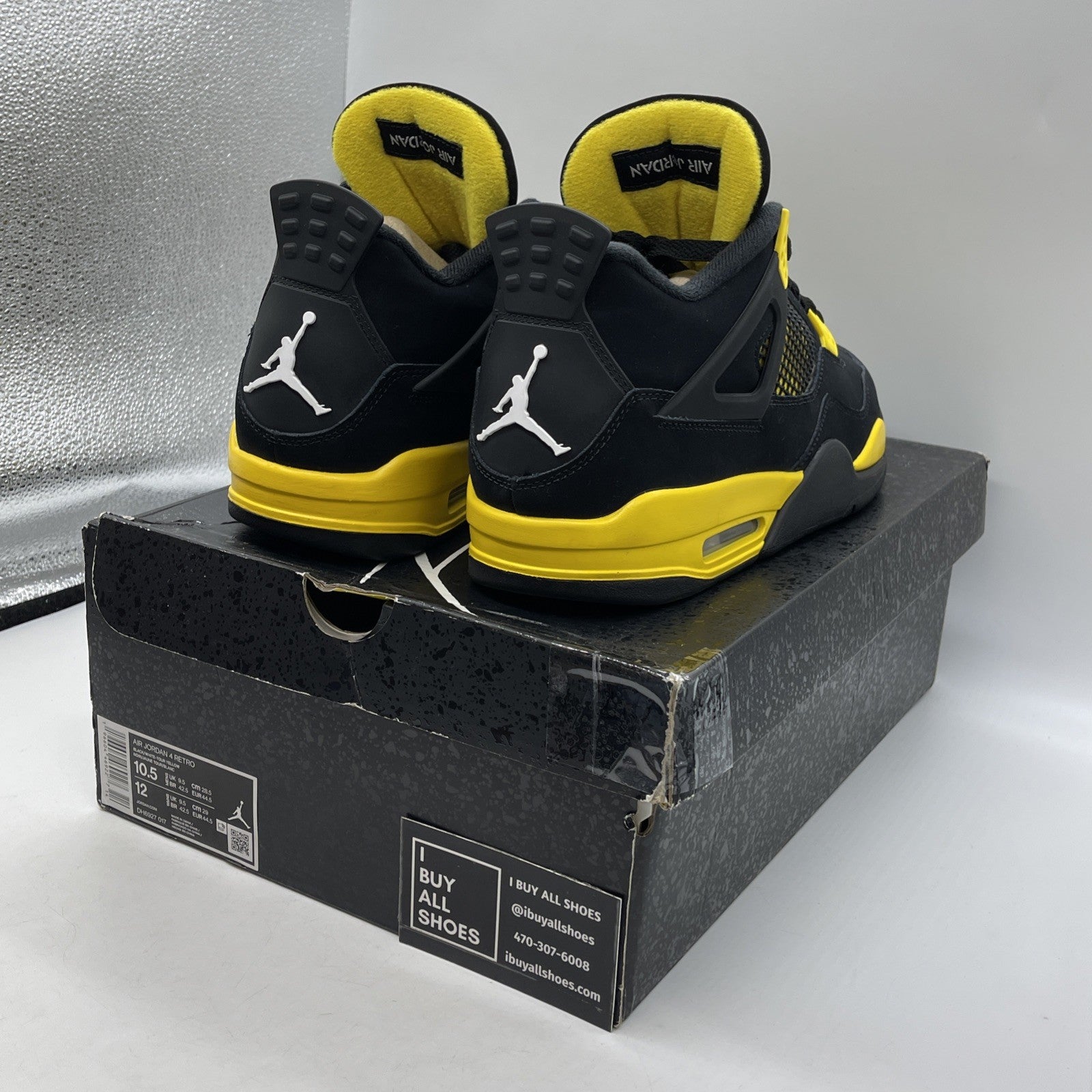 Size 10.5 - Jordan 4 Retro Mid Thunder Yellow Black White Suede (DH6927-017)