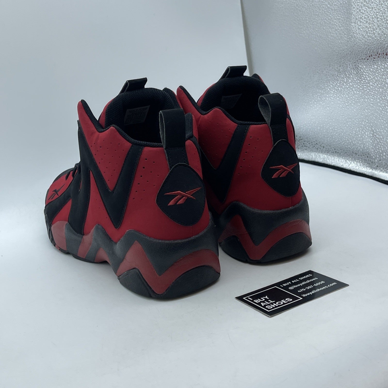 Size 13 - Reebok Kamikaze II Black Red Suede (10656-1260)