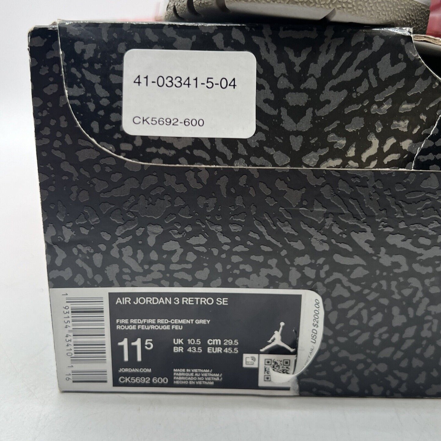 Size 11.5 - Jordan 3 Retro SE Mid Unite Black White Red Leather (CK5692-600)