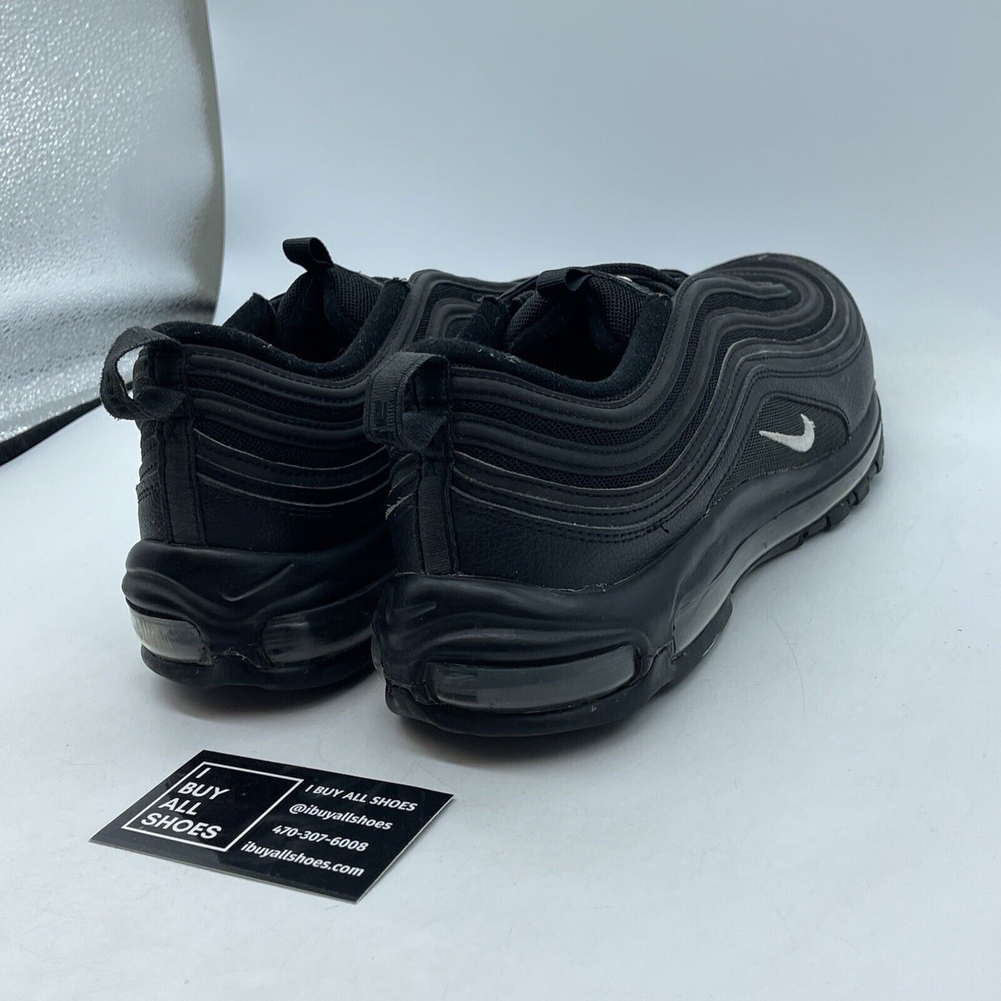 Size 12 - Nike Air Max 97 Black Terry Cloth Blue Suede Leather (921826-015)