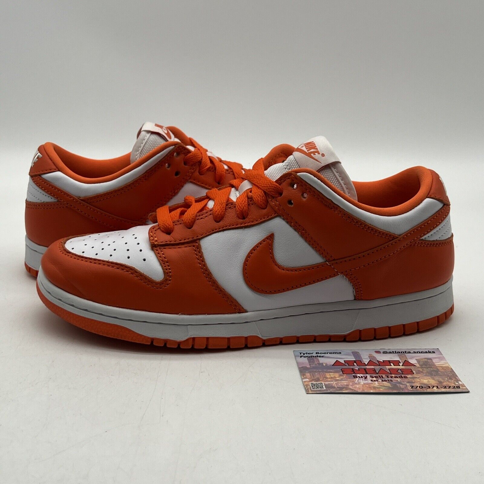 Size 7.5 - Nike Dunk Low Retro SP Syracuse 2020 White Orange Leather AV1165-001