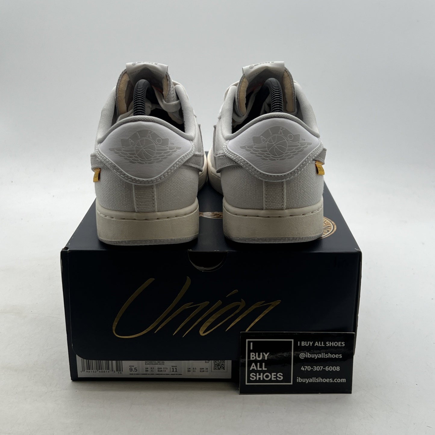 Size 9.5 - Jordan 1 KO x Union LA Low White Neutral Grey (DO8912-101)