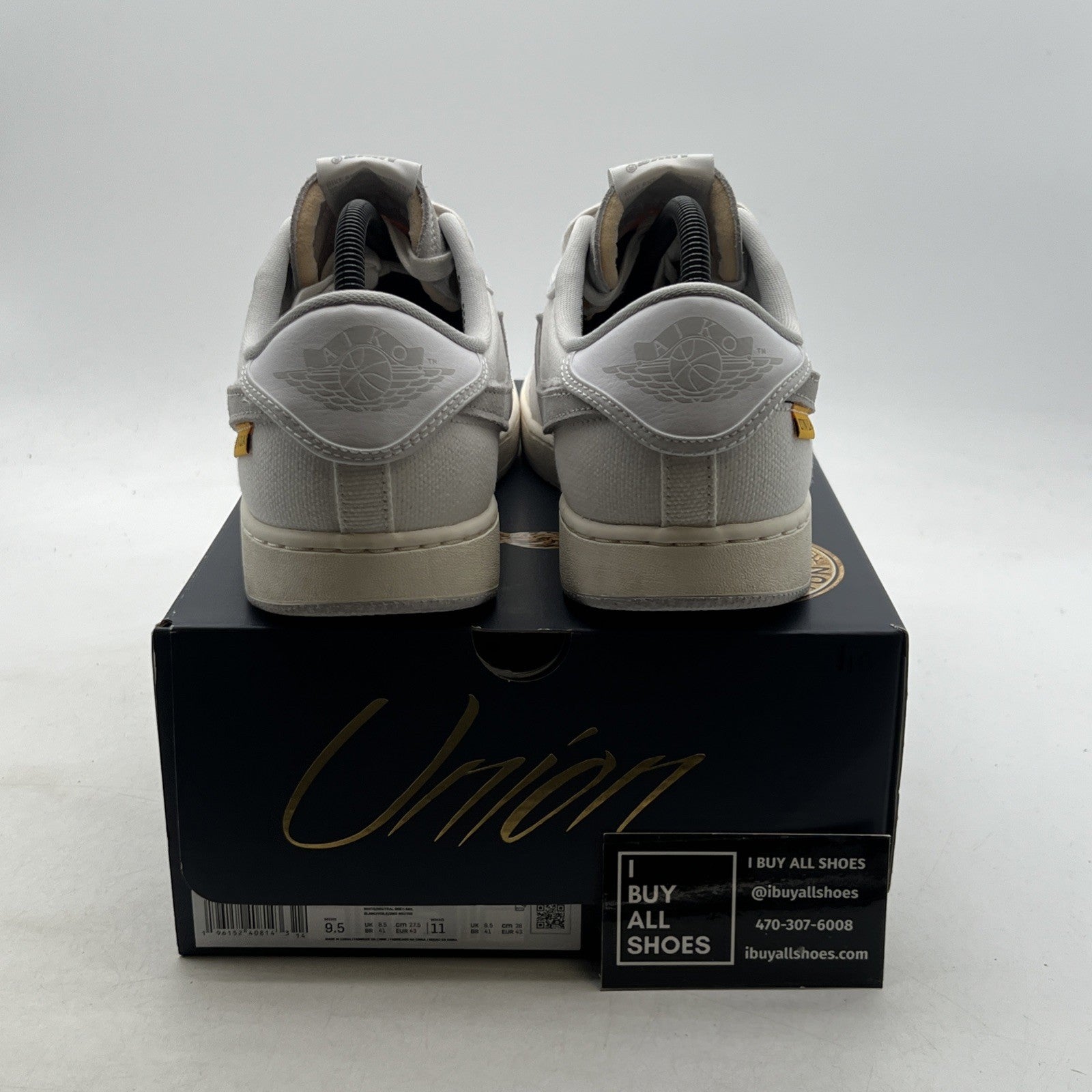 Size 9.5 - Jordan 1 KO x Union LA Low White Neutral Grey (DO8912-101)
