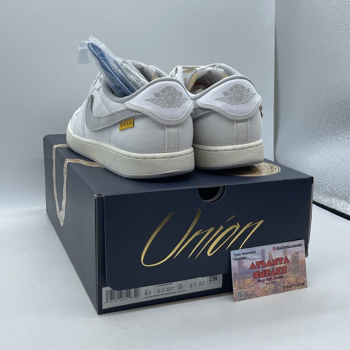 Size 8.5 - Jordan 1 KO x Union LA Low White Neutral Grey Suede (DO8912-101)