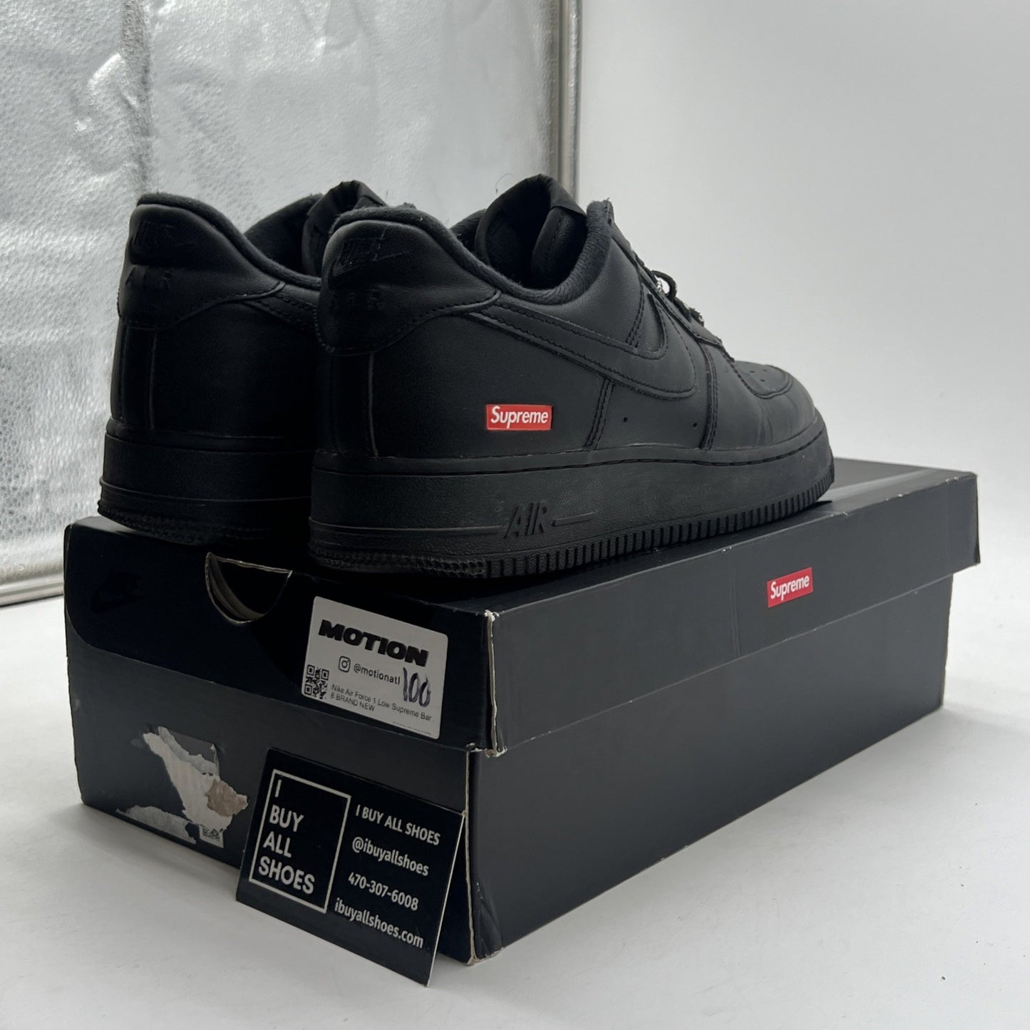 Size 8 - Nike Air Force 1 Low x Supreme Box Logo - Black (CU9225-001)