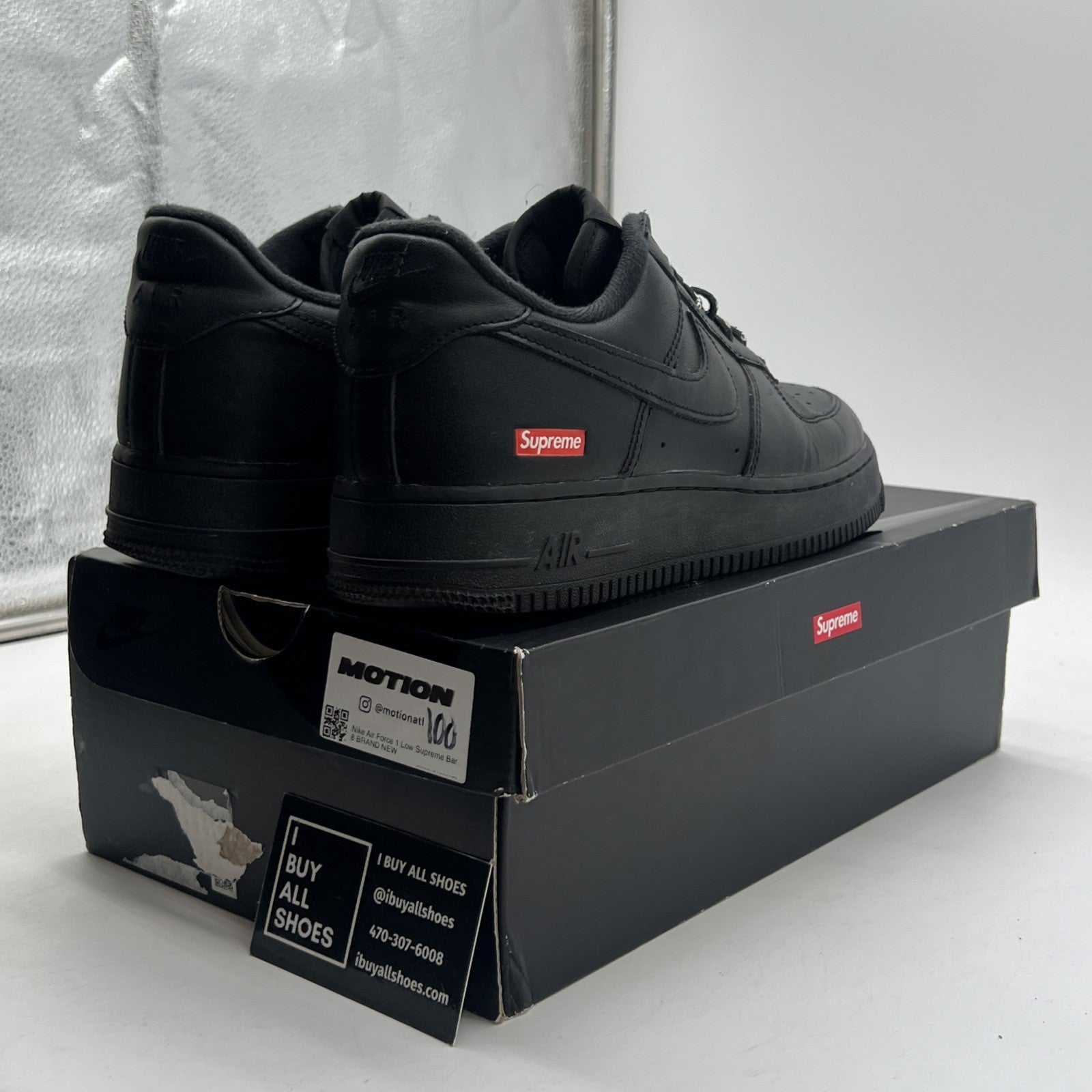 Size 8 - Nike Air Force 1 Low x Supreme Box Logo - Black (CU9225-001)