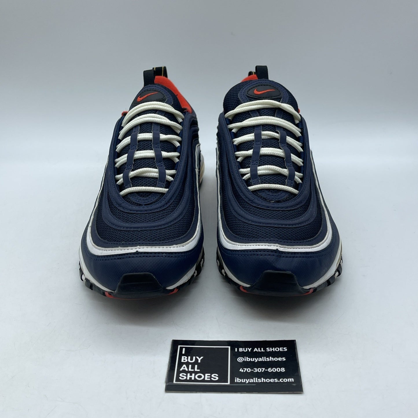 Size 11 - Nike Air Max 97 Midnight Navy Blue White Leather (921826-403)