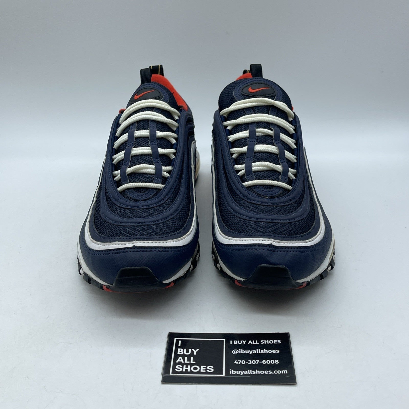 Size 11 - Nike Air Max 97 Midnight Navy Blue White Leather (921826-403)