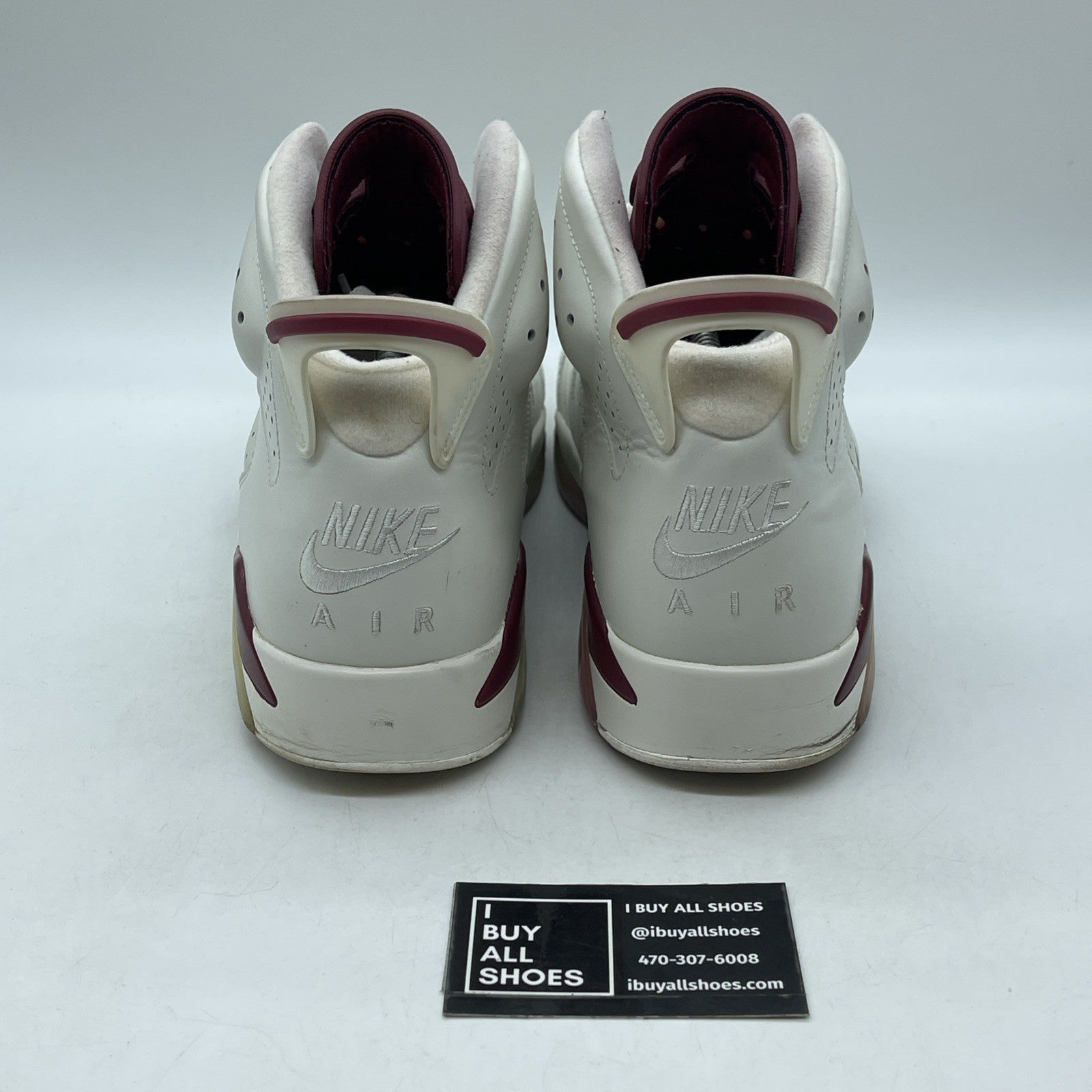Size 12 - Air Jordan 6 Retro 2015 Maroon White Leather (384664-116)