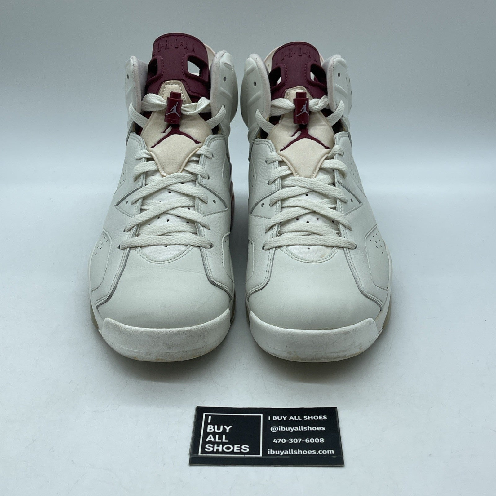 Size 12 - Air Jordan 6 Retro 2015 Maroon White Leather (384664-116)