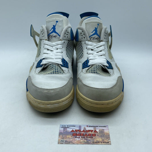 Size 10 - Jordan 4 Retro Military White Leather Grey Suede (308497-105)