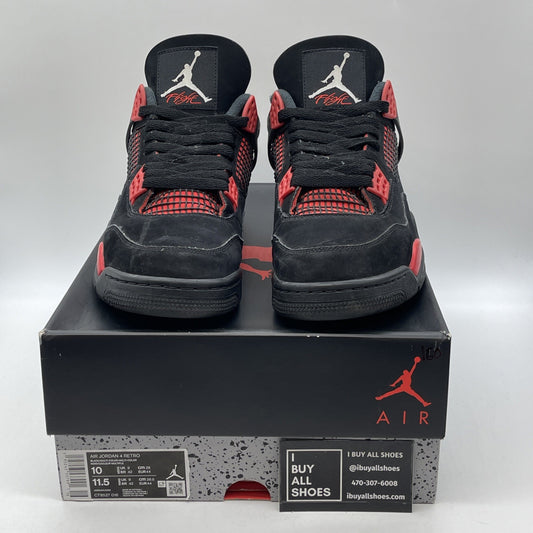 Size 10 - Jordan 4 Retro Mid Red Thunder Black White Suede (CT8527-016)