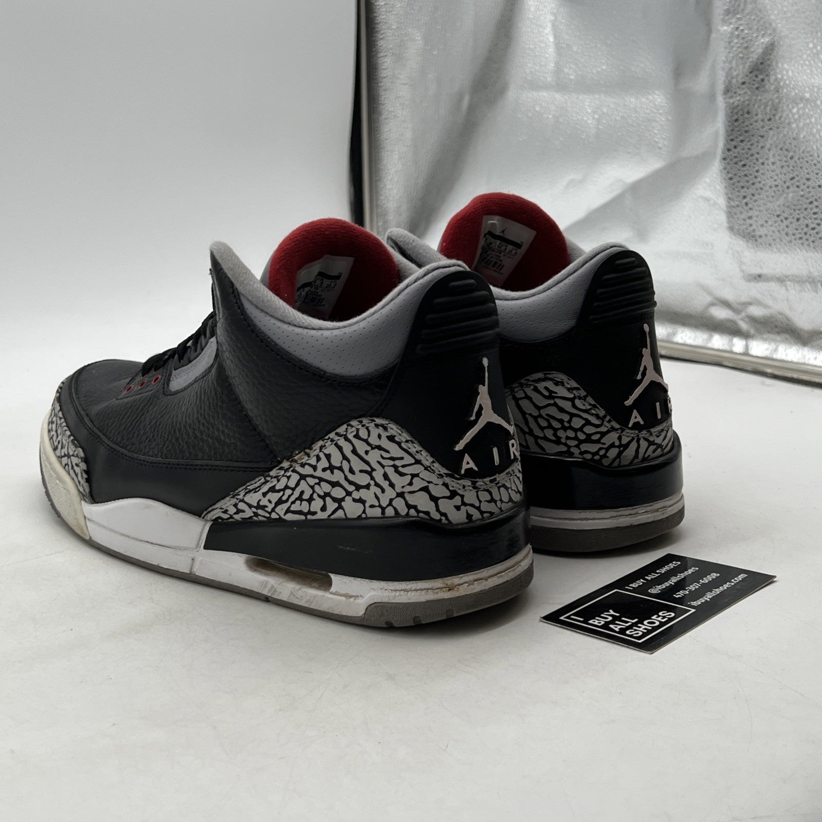 Size 10 - Air Jordan 3 Retro Black Cement release 2011 (136064-010)
