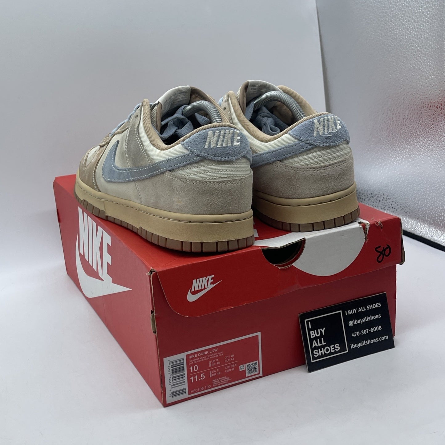 Size 10 - Nike Dunk Low Sanddrift Armory Blue Brown Suede (HF0106-100)