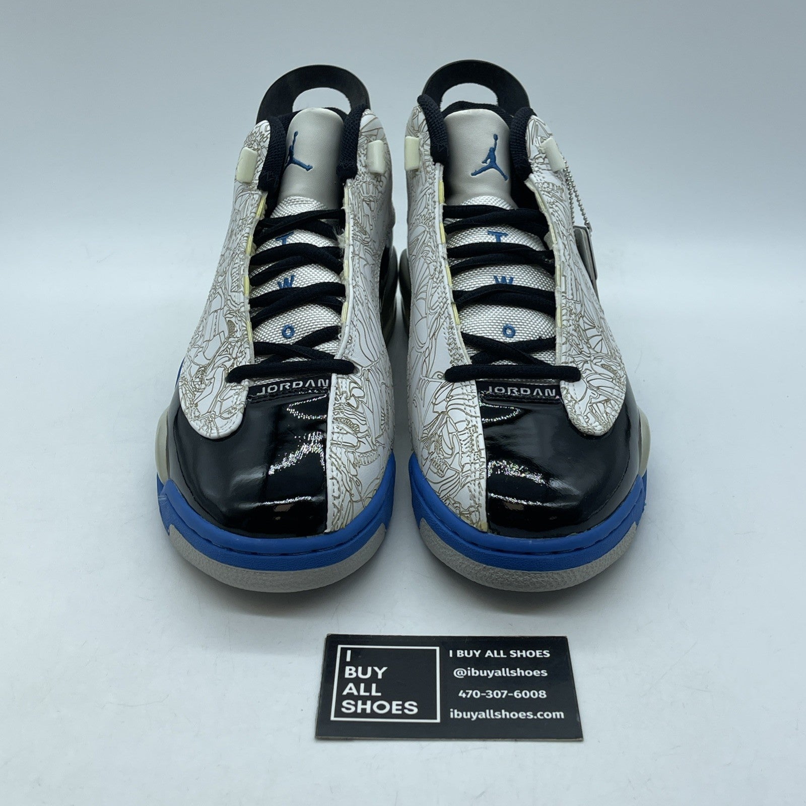 Size 7.5 - Air Jordan Dub-Zero Photo Blue Black White Leather (311046-102)