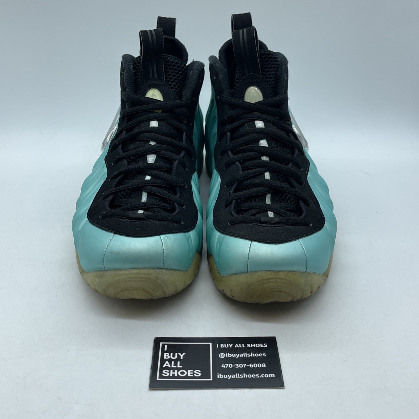 Size 11.5 - Nike Air Foamposite Pro Island Green Silver Leather (624041-303)