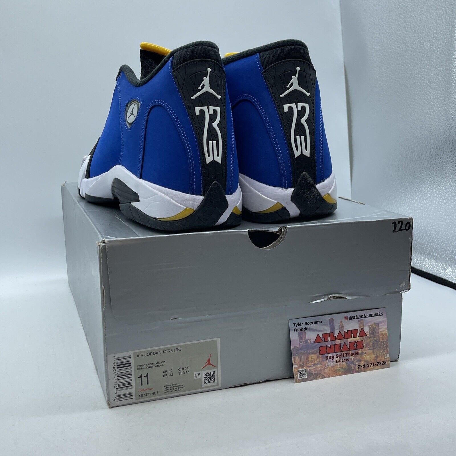 Size 11 - Air Jordan 14 Retro Laney Blue White Black Suede Leather (487471-407)