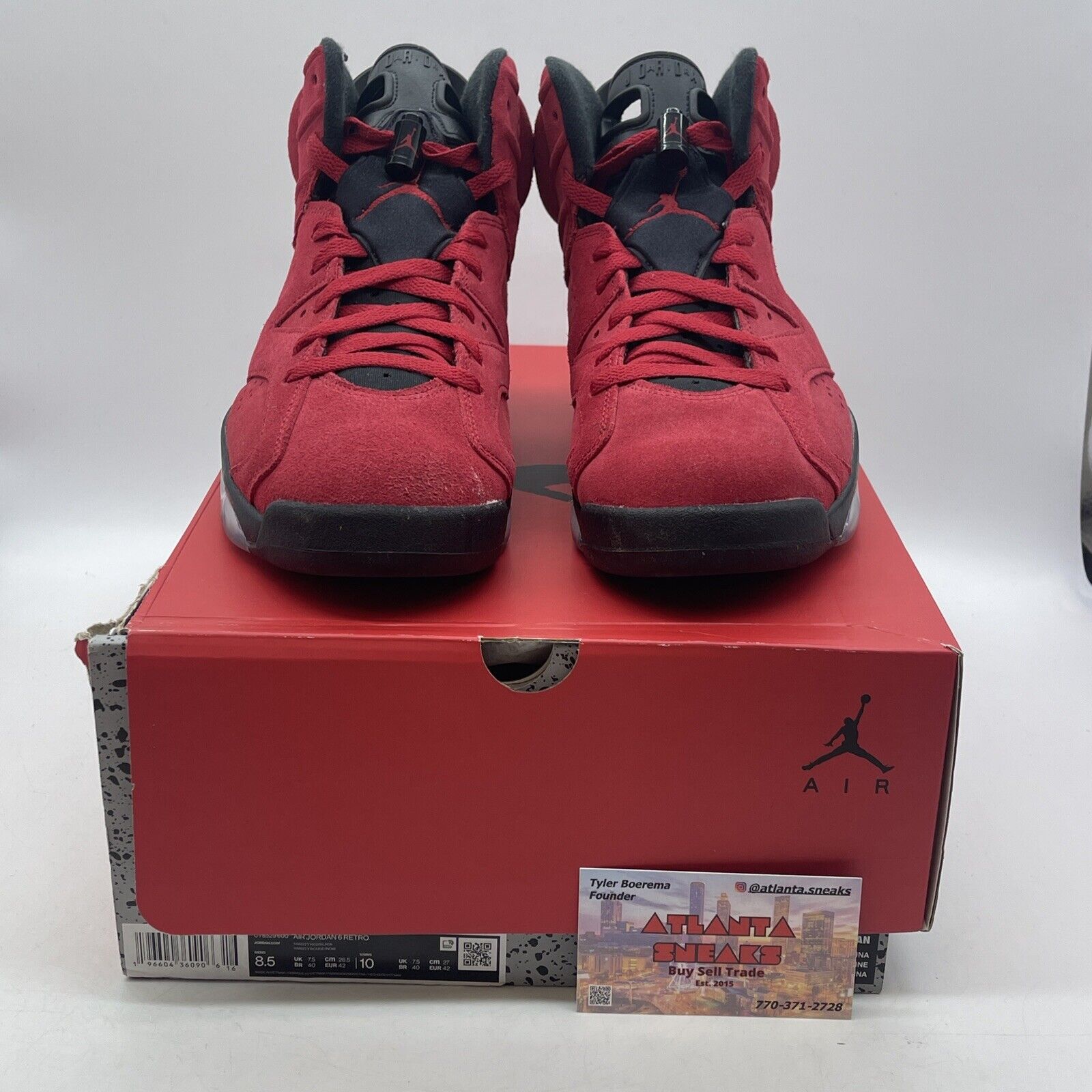 Size 8.5 - Air Jordan 6 Retro Toro Bravo Red Black Suede (CT8529-600)