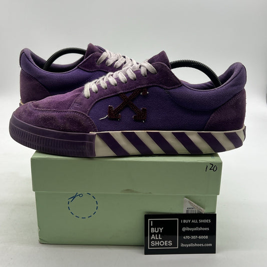 Size 44 - Off-White Women's  Vulcanized Low Canvas Shoes Violet/Violet arrow